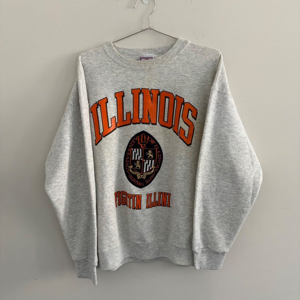 Crable Sportswear Illinois Fighting Illini Vintage Sweatshirt Gray XL